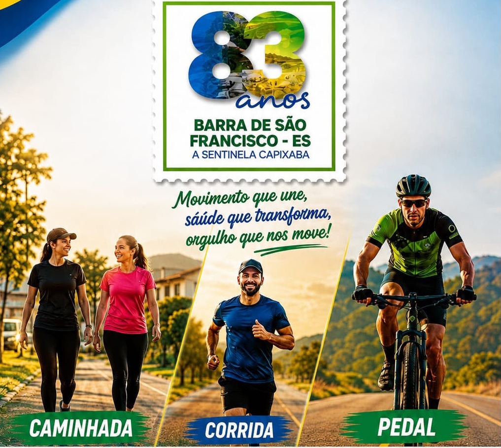 Imagem da notícia: Barra de São Francisco celebra 83 anos com caminhada, corrida e pedal no próximo domingo